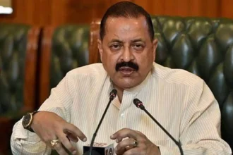 Union Minister Jitendra Singh speaking in press conference