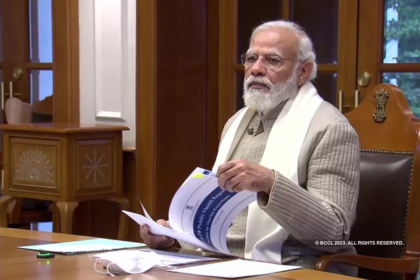 Prime Minister Narendra Modi in meeting