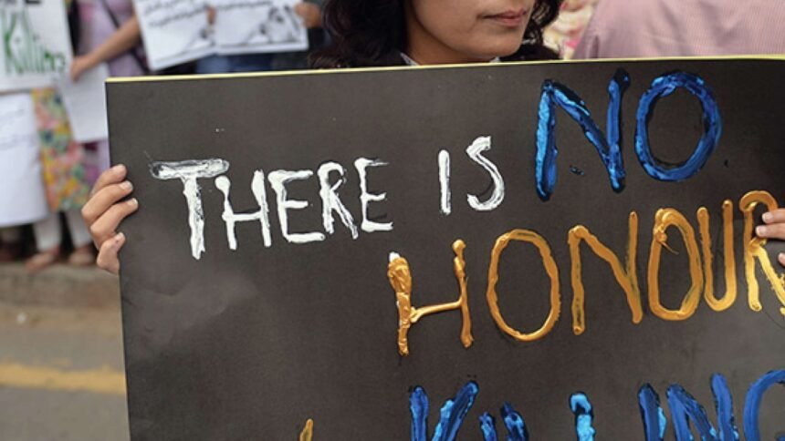 Girl protesting to stop "Honour" Killings