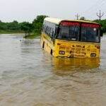 Bus Gets Trapped in Swirling River
