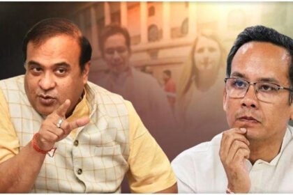 Gaurav Gogoi speaking at a press conference after Himanta Sarma raised national security concerns