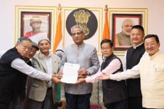 Former Sikkim Parliamentarians meet Governor Om Prakash Mathur at Raj Bhawan in Gangtok