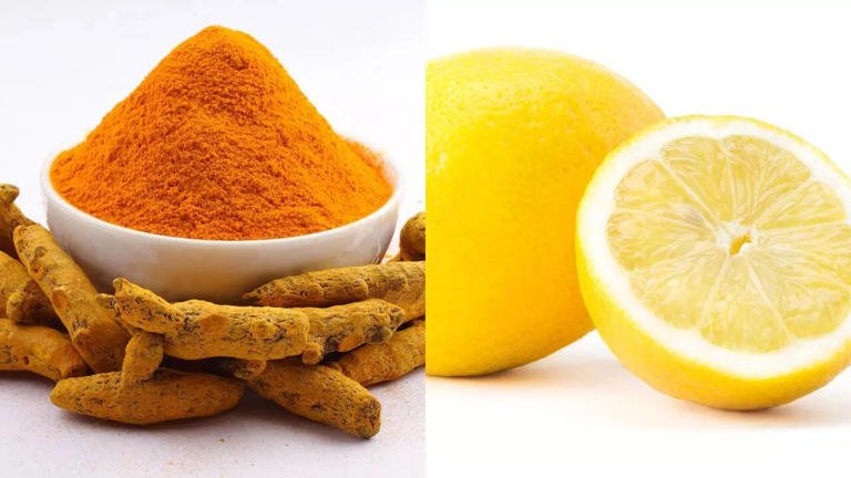 lemon and turmeric paste with brush