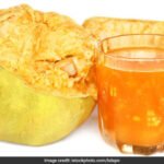 A glass of bael juice served fresh for digestion