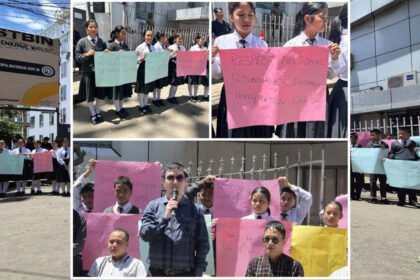 MZP members stage sit-in protest in Aizawl against illegal immigration