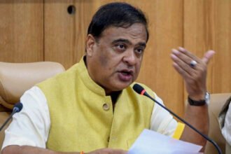Assam CM Himanta Biswa Sarma speaking at a press meet on Aadhaar suspension for adults