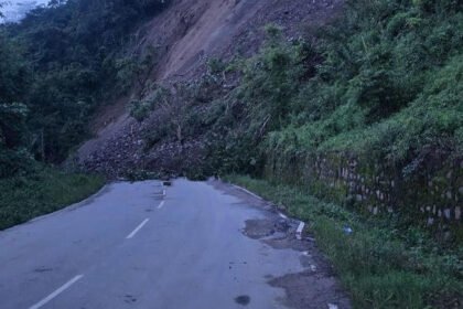 Nagaland landslide NH-2 near Tsiesema Basa blocks road