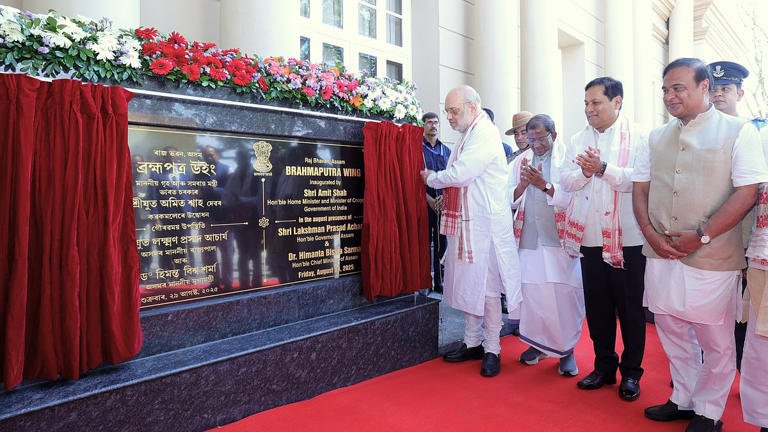 Union Home Minister Amit Shah inaugurating the Brahmaputra Wing at Raj Bhavan in Guwahati