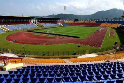 View of Bhogeswar Baruah stadium in Guwahati after renaming ceremony