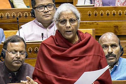 Union Finance Minister Nirmala Sitharaman speaks in the Parliament
