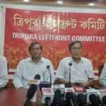 Left Front leaders announcing candidates for Tripura ADC elections