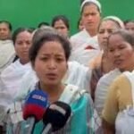 Women protesting outside BJP office in Digboi over Orunodoi scheme exclusion