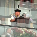 Nagaland political leaders addressing media on remarks made by minister Temjen Imna Along about Vande Mataram.