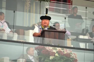 Nagaland political leaders addressing media on remarks made by minister Temjen Imna Along about Vande Mataram.