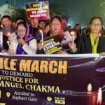 Tripura Assembly members paying tribute to student Angel Chakma