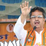 Candidates campaigning for Tripura ADC elections in tribal areas with voters and political activity