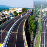 Aerial view of Assam’s longest flyover connecting Dighalipukhuri and Noonmati in Guwahati to improve connectivity.