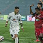 NorthEast United FC ISL football match action in stadium