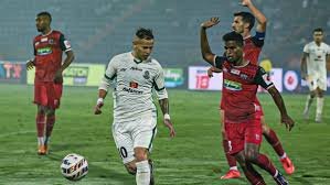 NorthEast United FC ISL football match action in stadium