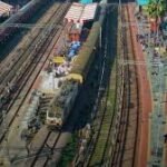 Ashish Bansal reviewing construction progress at Awangkhul Railway Station in Noney district.