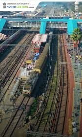 Ashish Bansal reviewing construction progress at Awangkhul Railway Station in Noney district.