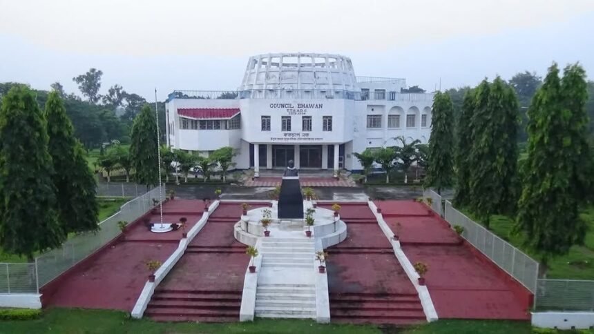 Newly elected TTAADC members taking oath at Khumulwng Tripura