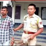 Assam Police with arrested suspects and recovered cash in Nagaon robbery case