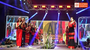 Models walking ramp at Arunachal Runway 4.0 Finale in Nyokum Lapang