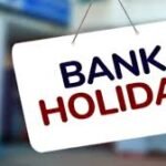 Notice board showing Tripura bank holiday fourth Saturday closure information