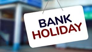 Notice board showing Tripura bank holiday fourth Saturday closure information