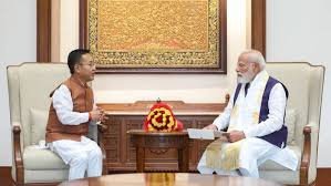 Sikkim Chief Minister Prem Singh Tamang meeting Prime Minister Narendra Modi to discuss development and trade