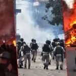 Protests and clashes in Bishnupur with security forces using tear gas