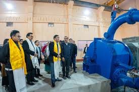 Arunachal CM inaugurating re-rated Kitpi Mini Hydel Project in Tawang