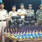Drug Seizure Indo Bangla Border operation showing Tripura Police recovering narcotics near Sepahijala