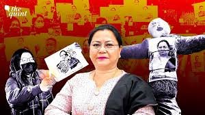 Namcha Kipken taking oath as Manipur first woman deputy CM representing Kuki Zo community