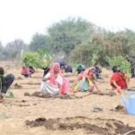 Youth planting trees during Earth Day celebration at Angaan Ching in Chandel
