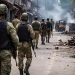 Police deployment during Tripura post poll violence action in Khowai and Sepahijala