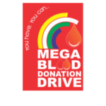 Volunteers donating blood at a community mega blood donation camp