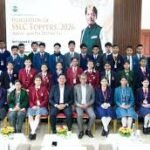 Students receiving awards during Meghalaya SSLC topper felicitation event under CM grant