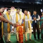 Stage preparation for traditional Jatra festival performances