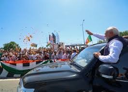 PM Modi Road Show in Gangtok with large crowd gathering for public outreach event