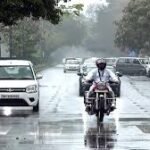 Dark clouds and lightning over Sikkim and West Bengal during thunderstorm warning