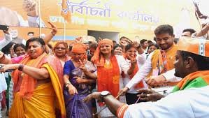 Political leaders addressing crowd during TTAADC election campaign in Tripura