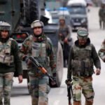 Security personnel patrol hill districts in Manipur during shutdown following deadly ambush on church leaders