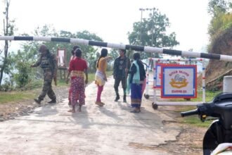 Security personnel deployed near Konsakhul village in Manipur following militant ambush incident