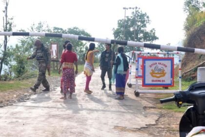 Security personnel deployed near Konsakhul village in Manipur following militant ambush incident