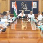High-level administrative and community meeting discussing peace and stability in Manipur