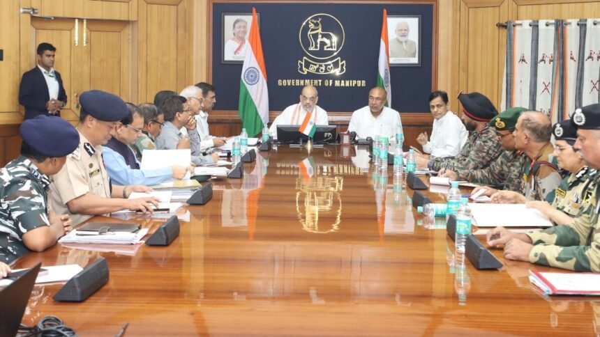 High-level administrative and community meeting discussing peace and stability in Manipur