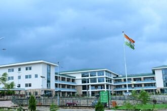 IIM Shillong campus building representing its AACSB international accreditation and global academic recognition