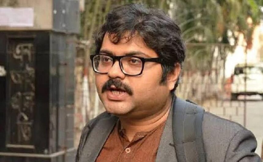 Police escort activist Garga Chatterjee after arrest in EVM misinformation case in West Bengal